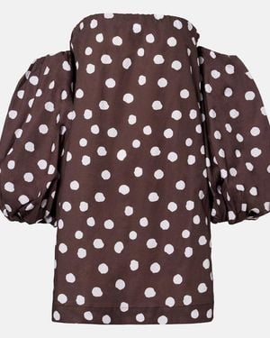 Adriana Degreas Polka-Dot Cotton-Blend Minidress - Multicolour