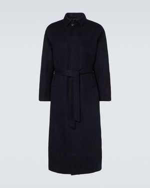 Saman Amel Belted Wool Overcoat - Blue