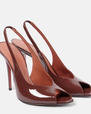 AMINA MUADDI Kristina Sling 105 Leather Slingback Court Shoes - Brown