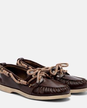 Golden Goose Cruise Leather Boat Shoes - Brown