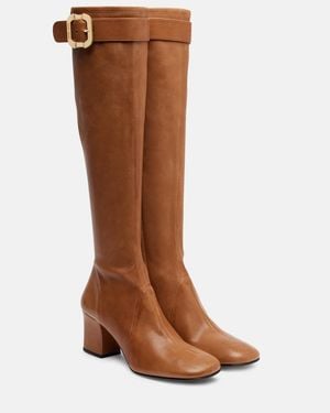 Miu Miu Leather Knee-High Boots - Brown