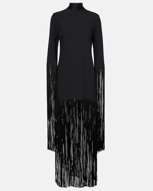 Taller Marmo Chicago Fringed Crepe Minidress - Black