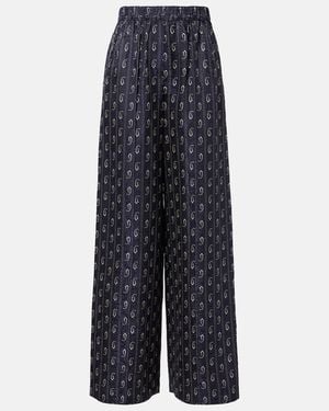 Tory Burch Paisley Jacquard Wide-Leg Pants - Blue
