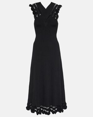 Ulla Johnson Fiora Ribbed-Knit Midi Dress - Black