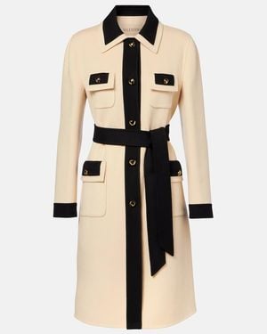 Valentino Belted Wool And Cashmere Coat - Natural