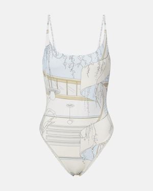 Tory Burch Bedruckter Badeanzug - Weiß