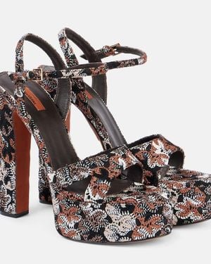 Missoni Angela Raschel Lame Platform Sandals - Metallic