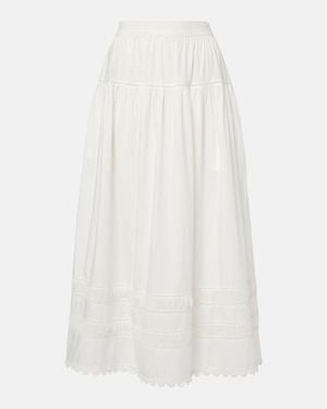 Ulla Johnson Harlow Cotton Poplin Maxi Skirt - White