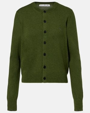 Acne Studios Cardigan Aus Wolle Und Yakwolle - Grün