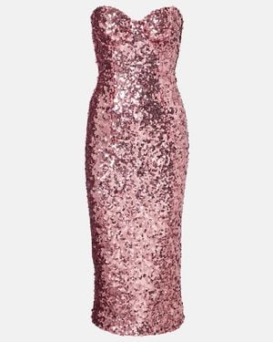 Dolce & Gabbana Sequined Bustier Dress - Red