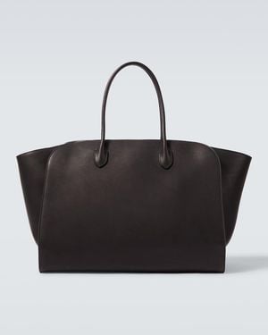 The Row Marlo Leather Tote Bag - Black