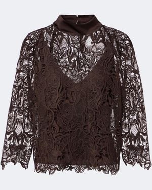 Max Mara Top Aus Spitze - Braun