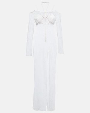 Nensi Dojaka Bridal Cutout Lace Gown - White