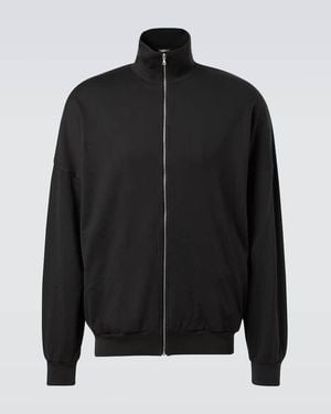 AURALEE Cotton Jersey Zip-Up Jumper - Black