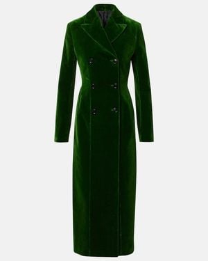 Alaïa Double-Breasted Cotton Velvet Coat - Green