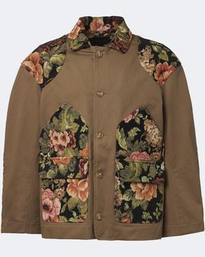 Simone Rocha Floral Patchwork Cotton Jacket - Green