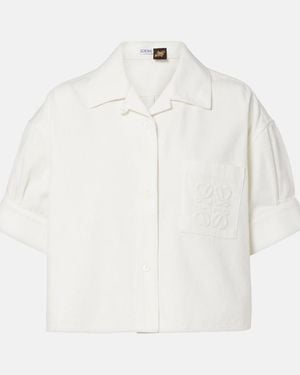 Loewe Camisa Paula's Ibiza De Denim Con Anagrama - Blanco