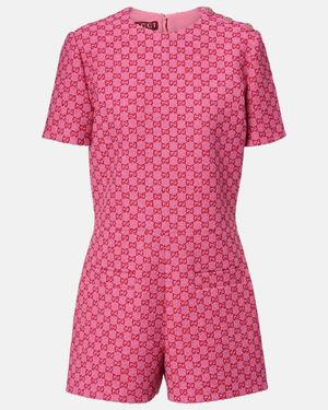 Gucci Playsuit Gg Aus Einem Baumwollgemisch - Pink