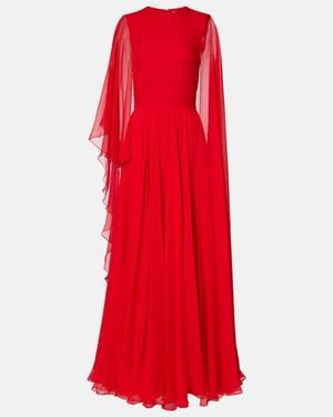 Givenchy Silk-Crepon Gown - Red