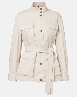Moncler Maitake Leather-Trimmed Jacket - Natural