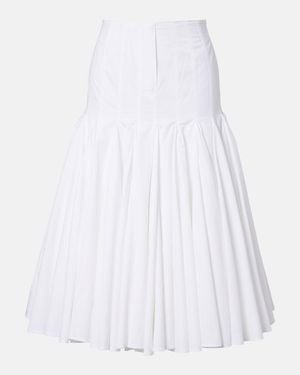 Jacquemus Agave Cotton Poplin Midi Skirt - White