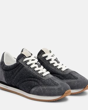 TOTEME Suede-Trimmed Sneakers - Blue