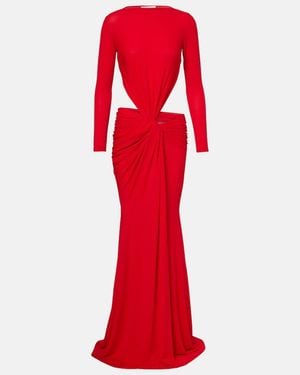 Alex Perry Gathered Crepe Jersey Gown