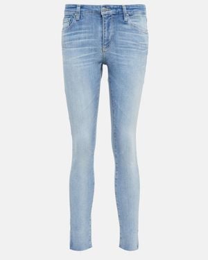 AG Jeans Split Cuff Skinny Jeans - Blue