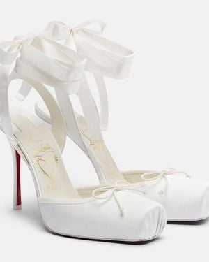 Christian Louboutin Cassia Satin Court Shoes - White