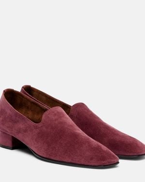 Herbert Levine Soft Touch Suede Loafers - Red