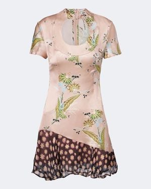 STAUD Vestido Corto Rae De Saten En Mezcla De Seda - Rosa