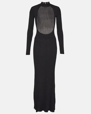 STAUD Palmira Ribbed-Knit Maxi Dress - Black