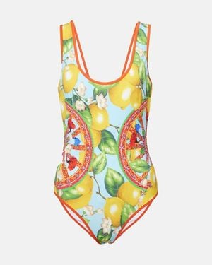 Dolce & Gabbana Bedruckter Badeanzug - Gelb