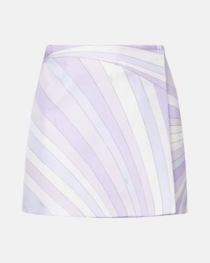 PUCCI Iride Silk Satin Wrap Skirt - White
