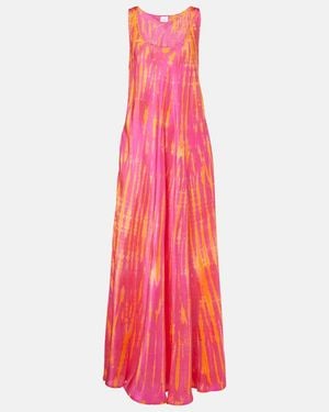 Anna Kosturova Camille Silk Maxi Dress - Pink