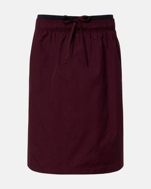 Prada Falda Midi De Popelin - Morado