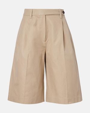 Brunello Cucinelli Cotton And Linen Shorts - Natural