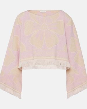 Zimmermann Logo Towelling Cropped Top - Pink