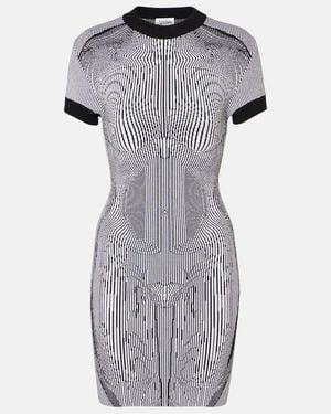 Jean Paul Gaultier Morphing Pinstripes Jacquard Dress - Grey