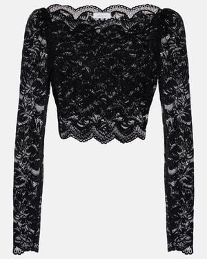 Rabanne Cropped-Top Aus Spitze - Schwarz