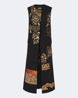 Dries Van Noten Chaleco De Algodon Adornado - Negro