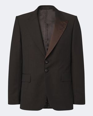 Wales Bonner Blazer Atto Aus Schurwolle Mit Satin - Schwarz