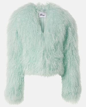 Self-Portrait Shearling Jacket - Green