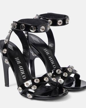The Attico Cosmo Embellished Patent Sandals - Black