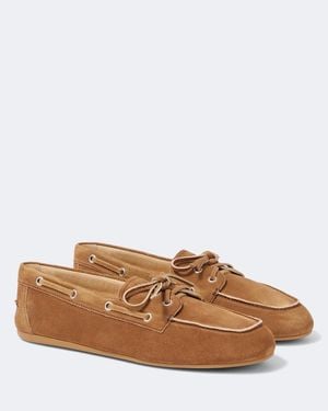 Miu Miu Suede Boat Shoes - Brown