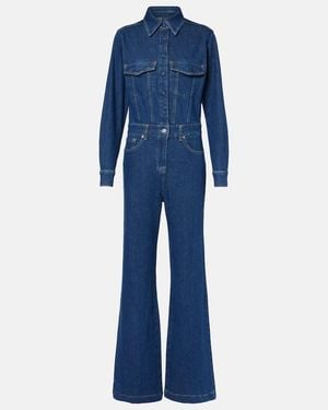 7 For All Mankind Flared Denim Jumpsuit - Blue