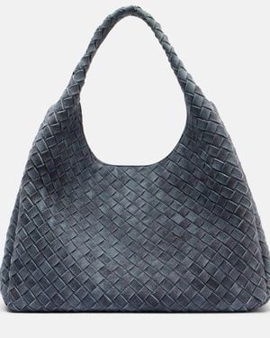 Bottega Veneta Tote Bag Campana Large Aus Veloursleder - Grau