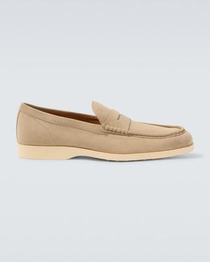 Tod's Loafers Aus Veloursleder - Weiß