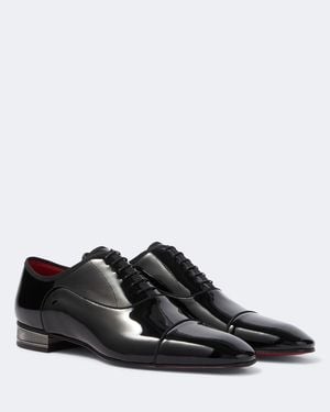 Christian Louboutin Greggo Galvin Patent Leather Oxford Shoes - Black