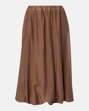 Velvet Ines Cotton And Silk Voile Maxi Skirt - Brown
